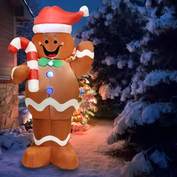 Joiedomi 5ft LED Yard Decoration Inflatable Gingerbread Man 3 Joiedomi 5ft LED Yard Decoration Inflatable Gingerbread Man
