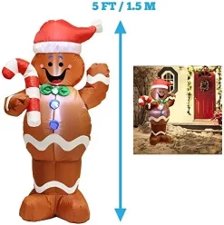 Joiedomi 5ft LED Yard Decoration Inflatable Gingerbread Man 9 Joiedomi 5ft LED Yard Decoration Inflatable Gingerbread Man -Christmas Ornaments Sales Store 5ft Yard Decoration Inflatable Gingerbread Man 2 result