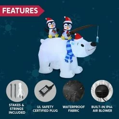 Joiedomi 6.5ft Large Christmas Polar Bear Inflatable Decoration -Christmas Ornaments Sales Store 6.5ft Large Christmas Polar Bear Inflatable Decoration 1 600x600 1
