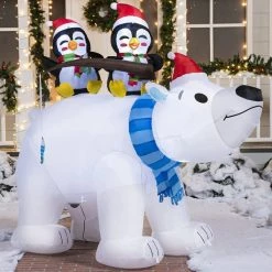 Joiedomi 6.5ft Large Christmas Polar Bear Inflatable Decoration