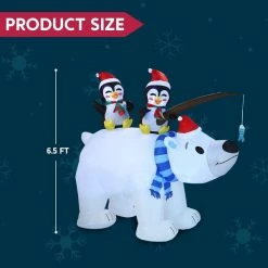 Joiedomi 6.5ft Large Christmas Polar Bear Inflatable Decoration -Christmas Ornaments Sales Store 6.5ft Large Christmas Polar Bear Inflatable Decoration 8 600x600 1