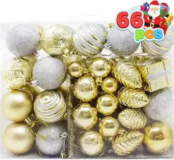 Joiedomi 66pcs Gold And Silver Christmas Ornaments -Christmas Ornaments Sales Store 66Pcs Christmas Assorted Ornaments Gold amp Silver 1 600x552 1