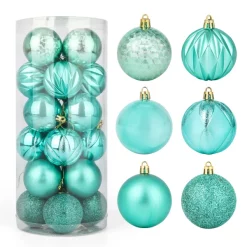 Joiedomi 24pcs Baby Blue Christmas Shatterproof Ornaments 2.36in