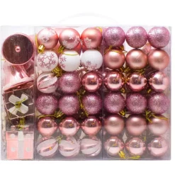 Joiedomi 60pcs Assorted Christmas Ornaments Rosegold And White