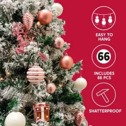 Joiedomi 66pcs Pink & White Assorted Christmas Ornaments -Christmas Ornaments Sales Store 66pcs Pink amp White Assorted Christmas Ornaments 3 600x600 1