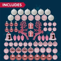Joiedomi 66pcs Pink & White Assorted Christmas Ornaments -Christmas Ornaments Sales Store 66pcs Pink amp White Assorted Christmas Ornaments 4 600x600 1