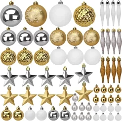 Joiedomi 67pcs Gold White & Silver Assorted Christmas Ball Ornaments 9 Joiedomi 67pcs Gold White & Silver Assorted Christmas Ball Ornaments -Christmas Ornaments Sales Store 67Pcs Christmas Ornaments Assorted Style Gold amp White 4 600x596 1