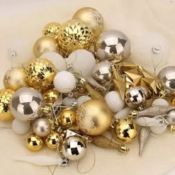 Joiedomi 67pcs Gold White & Silver Assorted Christmas Ball Ornaments 12 Joiedomi 67pcs Gold White & Silver Assorted Christmas Ball Ornaments -Christmas Ornaments Sales Store 67Pcs Christmas Ornaments Assorted Style Gold amp White 5 600x600 1