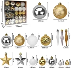 Joiedomi 67pcs Gold White & Silver Assorted Christmas Ball Ornaments 10 Joiedomi 67pcs Gold White & Silver Assorted Christmas Ball Ornaments -Christmas Ornaments Sales Store 67Pcs Christmas Ornaments Assorted Style Gold amp White 7 600x574 1