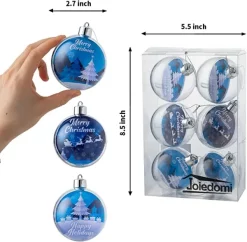 Joiedomi 6pcs Clear Christmas Ornament Balls -Christmas Ornaments Sales Store 6Pcs 7CM Christmas Photo Ornament Ball 7 600x588 1