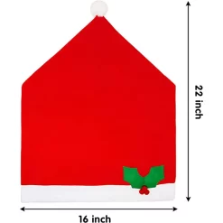 Joyin 4pcs Santa Hat Chair Covers And 2pcs Handle Covers -Christmas Ornaments Sales Store 6Pcs Chair Cover Santa Claus Hat with Two Door Handle Covers 1 1