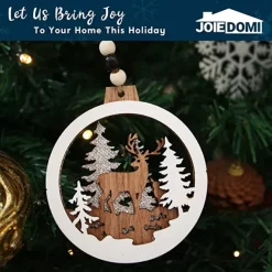 Joiedomi 6pcs Christmas Hanging Reindeer Ornaments 12 Joiedomi 6pcs Christmas Hanging Reindeer Ornaments -Christmas Ornaments Sales Store 6Pcs Wooden Reindeer Hanging Ornaments 1 600x600 1