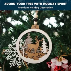 Joiedomi 6pcs Christmas Hanging Reindeer Ornaments 10 Joiedomi 6pcs Christmas Hanging Reindeer Ornaments -Christmas Ornaments Sales Store 6Pcs Wooden Reindeer Hanging Ornaments 2 600x600 1