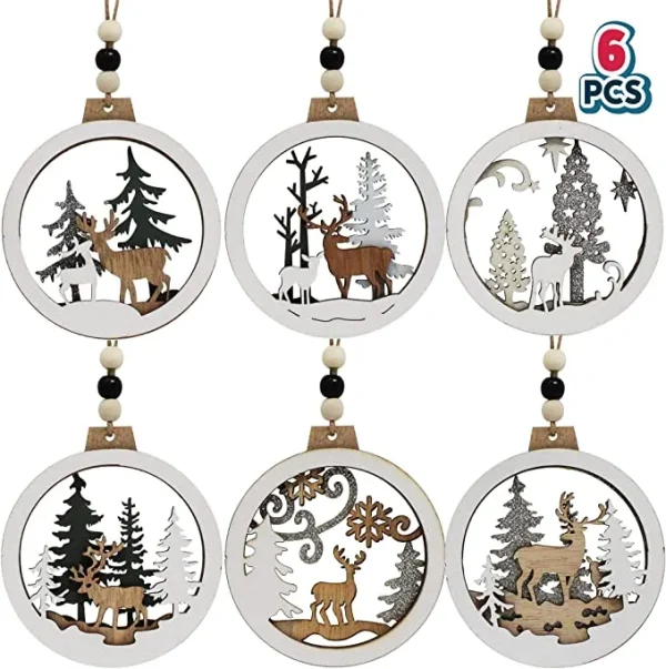 Joiedomi 6pcs Christmas Hanging Reindeer Ornaments 4 Joiedomi 6pcs Christmas Hanging Reindeer Ornaments - Image 2