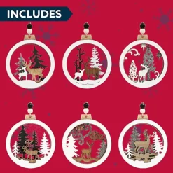 Joiedomi 6pcs Christmas Hanging Reindeer Ornaments 13 Joiedomi 6pcs Christmas Hanging Reindeer Ornaments -Christmas Ornaments Sales Store 6Pcs Wooden Reindeer Hanging Ornaments 6 600x600 1