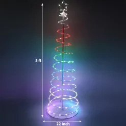 Joiedomi 6ft 135 LED Smart Animated Lightshow Spiral Christmas Tree -Christmas Ornaments Sales Store 6ft 135 LED Smart Animated Lightshow Spiral Christmas Tree 5 scaled 600x600 1