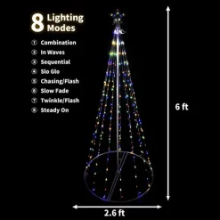 Joiedomi 6ft 275 LED Animated Lightshow Cone Christmas Tree -Christmas Ornaments Sales Store 6ft Animated Lightshow Cone Christmas Tree 4 600x600 1