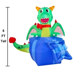 Joiedomi 6ft LED Christmas Dragon Inflatable In A Gift Box -Christmas Ornaments Sales Store 6ft Christmas Inflatable Dragon in A Gift Box 3 600x600 1