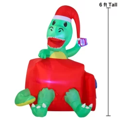 Joiedomi 6ft LED Inflatable Dinosaur In A Gift Box -Christmas Ornaments Sales Store 6ft Dinosaur in a Gift Box Christmas Inflatable 3 result 600x600 1