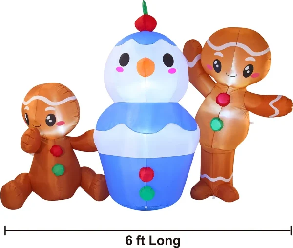 Joiedomi 6ft 2 Inflatable Gingerman Building Ice Cream Decoration 4 Joiedomi 6ft 2 Inflatable Gingerman Building Ice Cream Decoration - Image 2