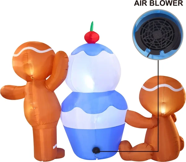Joiedomi 6ft 2 Inflatable Gingerman Building Ice Cream Decoration 6 Joiedomi 6ft 2 Inflatable Gingerman Building Ice Cream Decoration - Image 4