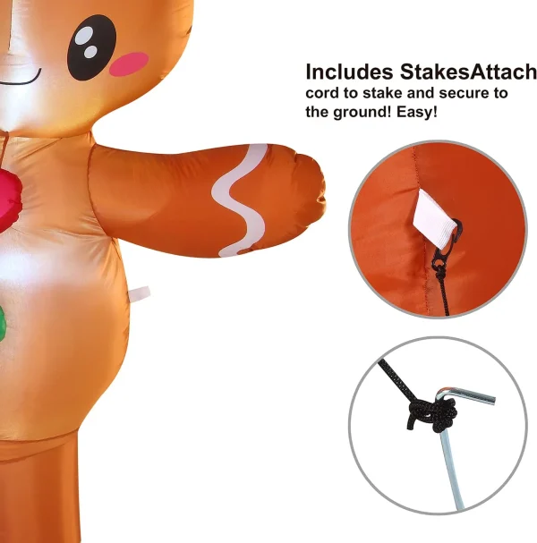 Joiedomi 6ft 2 Inflatable Gingerman Building Ice Cream Decoration 8 Joiedomi 6ft 2 Inflatable Gingerman Building Ice Cream Decoration - Image 6