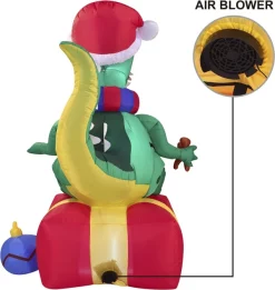 Joiedomi 6ft Inflatable LED Christmas Dinosaur Sitting On A Gift -Christmas Ornaments Sales Store 6ft Inflatable LED Christmas Dinosaur Sitting on a Gift 4 result 600x633 1