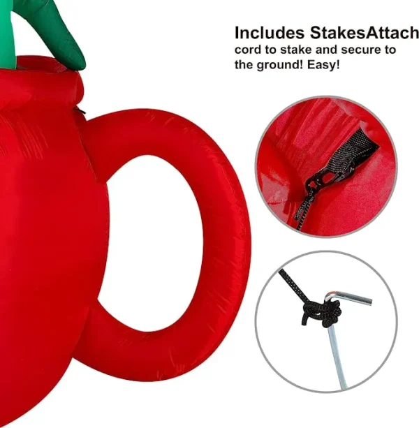 Joiedomi 6ft Inflatable LED Christmas Dinosaur In A Huge Mug 7 Joiedomi 6ft Inflatable LED Christmas Dinosaur In A Huge Mug - Image 5