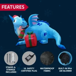 Joiedomi 6ft LED Blue Christmas Inflatable Dragon Guarding Gift 13 Joiedomi 6ft LED Blue Christmas Inflatable Dragon Guarding Gift -Christmas Ornaments Sales Store 6ft Inflatable LED Christmas Dragon Guarding Gift 4 600x600 1