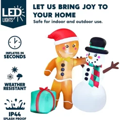 Joiedomi 6ft Inflatable LED Gingerbread Man With Snowman -Christmas Ornaments Sales Store 6ft Inflatable LED Gingerbread Man with Snowman 4 结果 600x600 1