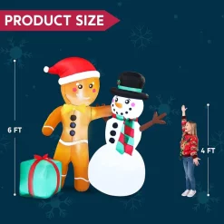 Joiedomi 6ft Inflatable LED Gingerbread Man With Snowman -Christmas Ornaments Sales Store 6ft Inflatable LED Gingerbread Man with Snowman 5 结果 600x600 1