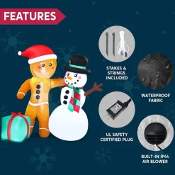 Joiedomi 6ft Inflatable LED Gingerbread Man With Snowman -Christmas Ornaments Sales Store 6ft Inflatable LED Gingerbread Man with Snowman 6 结果 600x600 1