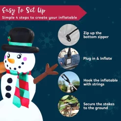 Joiedomi 6ft Inflatable LED Gingerbread Man With Snowman -Christmas Ornaments Sales Store 6ft Inflatable LED Gingerbread Man with Snowman 7 结果 600x600 1