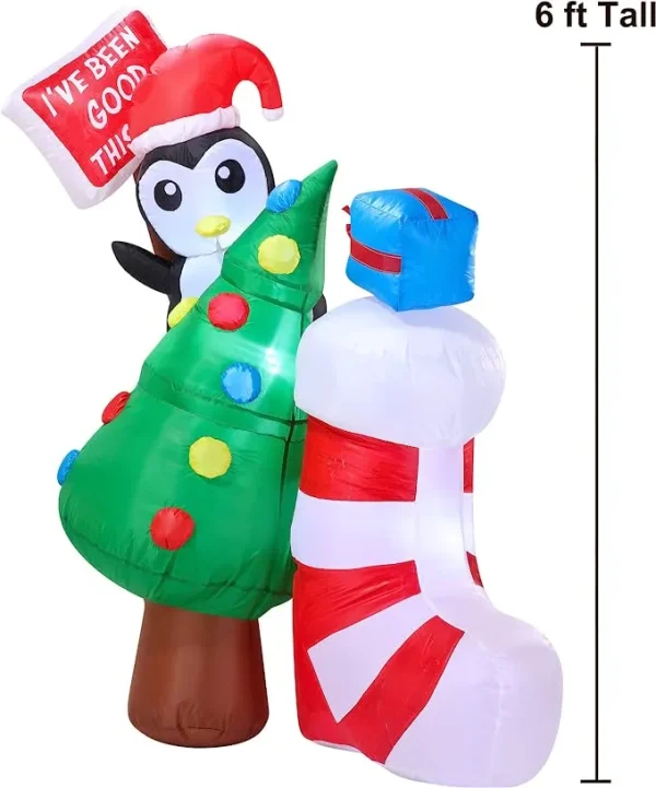 Joiedomi 5ft Inflatable LED I've Been Good Sign Penguin 5 Joiedomi 5ft Inflatable LED I've Been Good Sign Penguin - Image 3