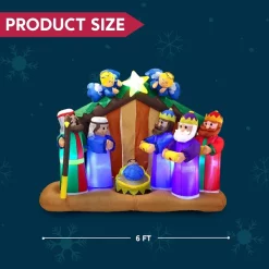 Joiedomi 6ft Inflatable LED Nativity Scene With Angels -Christmas Ornaments Sales Store 6ft Inflatable LED Nativity Scene with Angels 1 600x600 1