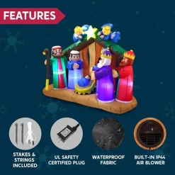 Joiedomi 6ft Inflatable LED Nativity Scene With Angels -Christmas Ornaments Sales Store 6ft Inflatable LED Nativity Scene with Angels 6 600x600 1