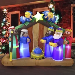 Joiedomi 6ft Inflatable LED Nativity Scene With Angels