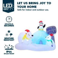 Joiedomi 6ft Inflatable LED North Pole With Polar Bears -Christmas Ornaments Sales Store 6ft Inflatable LED North Pole with Polar Bears 3 600x600 1