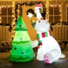 Joiedomi 6ft Inflatable LED Polar Bear Christmas Tree With Penguin