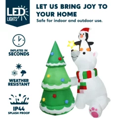 Joiedomi 6ft Inflatable LED Polar Bear Christmas Tree With Penguin 10 Joiedomi 6ft Inflatable LED Polar Bear Christmas Tree With Penguin -Christmas Ornaments Sales Store 6ft Inflatable LED Polar Bear Christmas Tree with Penguin 3 600x600 1