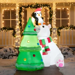 Joiedomi 6ft Inflatable LED Polar Bear Christmas Tree With Penguin 11 Joiedomi 6ft Inflatable LED Polar Bear Christmas Tree With Penguin -Christmas Ornaments Sales Store 6ft Inflatable LED Polar Bear Christmas Tree with Penguin 4 600x600 1