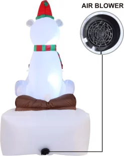 Joiedomi 6ft Inflatable LED Polar Bear Sledding With A Penguin -Christmas Ornaments Sales Store 6ft Inflatable LED Polar Bear Sledding with a Penguin 4 result 600x753 1