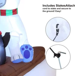 Joiedomi 6ft Inflatable LED Polar Bear Sledding With A Penguin -Christmas Ornaments Sales Store 6ft Inflatable LED Polar Bear Sledding with a Penguin 6 result 600x609 1