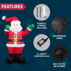 Joiedomi 6ft Inflatable LED Santa Carry Gift Bag 13 Joiedomi 6ft Inflatable LED Santa Carry Gift Bag -Christmas Ornaments Sales Store 6ft Inflatable LED Santa Carry Gift Bag 4 1 600x600 1