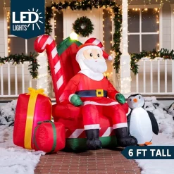 Joiedomi 6ft Inflatable LED Santa Claus Decoration -Christmas Ornaments Sales Store 6ft Inflatable LED Santa Claus Decoration 1 600x600 1