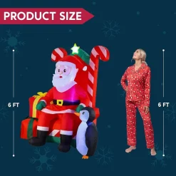 Joiedomi 6ft Inflatable LED Santa Claus Decoration -Christmas Ornaments Sales Store 6ft Inflatable LED Santa Claus Decoration 5 600x600 1