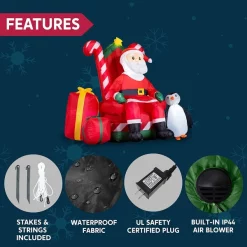 Joiedomi 6ft Inflatable LED Santa Claus Decoration -Christmas Ornaments Sales Store 6ft Inflatable LED Santa Claus Decoration 6 600x600 1