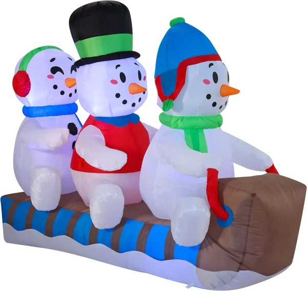 Joiedomi 6ft Inflatable LED Snowmen On A Sleigh Ride 4 Joiedomi 6ft Inflatable LED Snowmen On A Sleigh Ride - Image 2