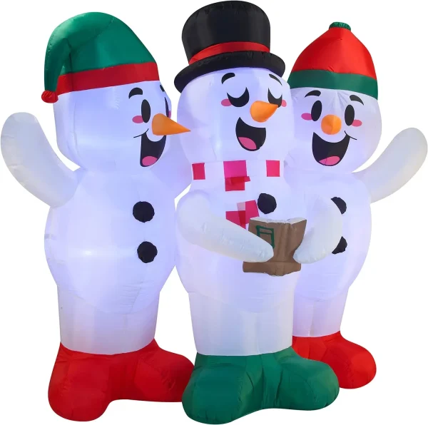 Joiedomi 6ft Inflatable LED Three Snowman Christmas Caroling 4 Joiedomi 6ft Inflatable LED Three Snowman Christmas Caroling - Image 2