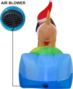 Joiedomi 6ft Inflatable LED Inflatable Weiner Dog Snowboarding -Christmas Ornaments Sales Store 6ft Inflatable LED inflatable Weiner Dog Snowboarding 4 result 600x732 1